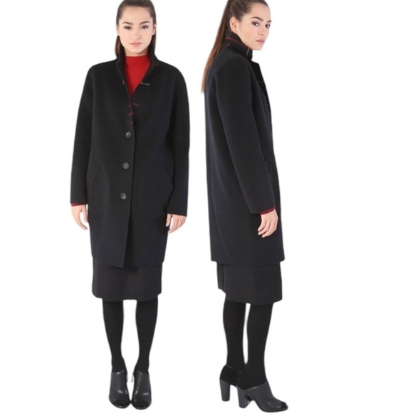 RAG & BONE Bree Reversible Raglan Wool Coat Women's Size 10 - Picture 2 of 16